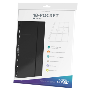 Stranice za binder - Ultimate Guard (18 pocket) Premium Protection Pages - crne