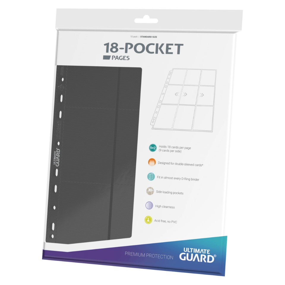 Stranice za binder - Ultimate Guard (18 pocket) Premium Protection Pages - sive