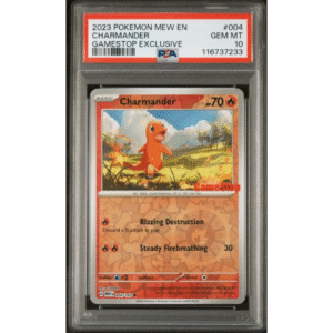 2023 Pokemon Mew en Charmander Gamestop stamped #004- PSA 10