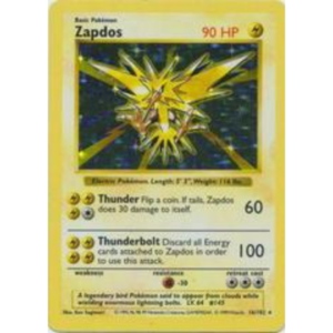Pokemon Zapdos (BS 16)- shadowless