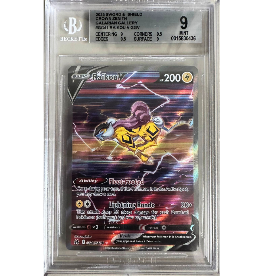 Pokemon Raikou V (CRZ GG41)- bgs 9