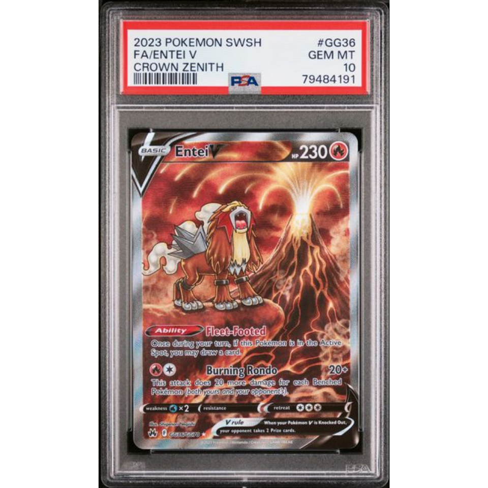 Pokemon Entei V (CRZ GG36)- PSA 10